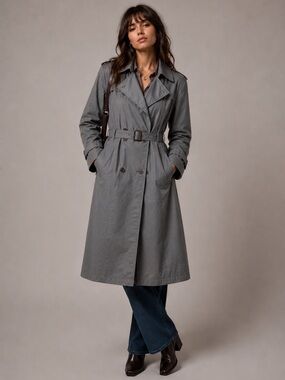 Vintage 1970s London Fog Belted Rain Coat / Trench Coat – Soft Gray
